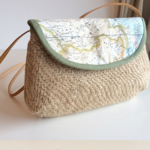 Woman clutch jute map 2