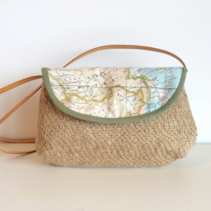 Dos Woman clutch jute map