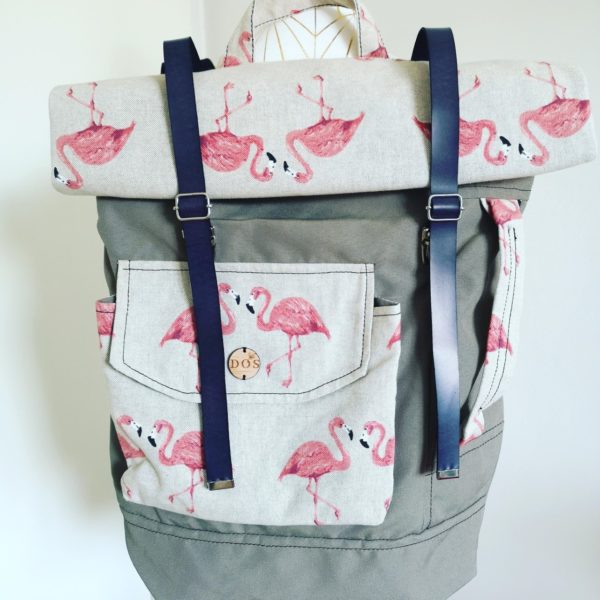 Backpack Handmade Flamingos 1